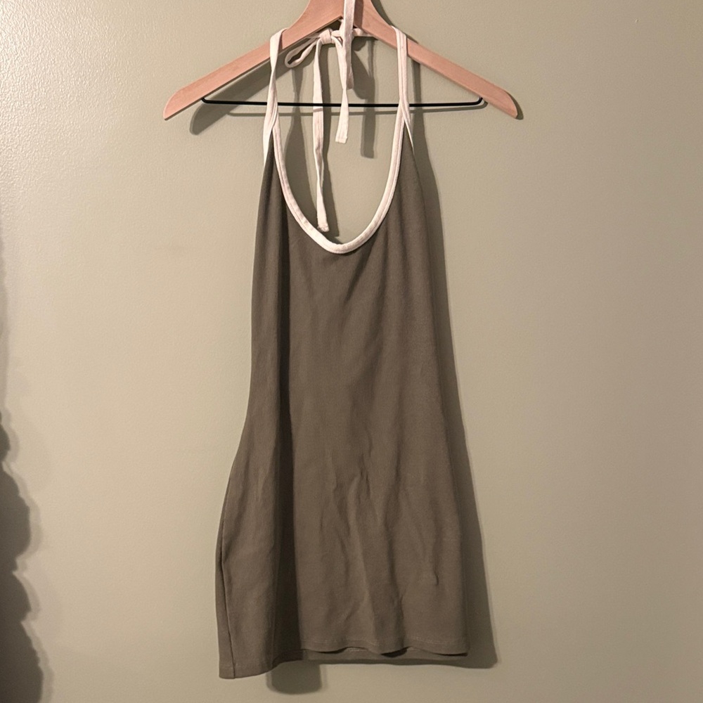 Cotton On Olive Top with Cream Accents